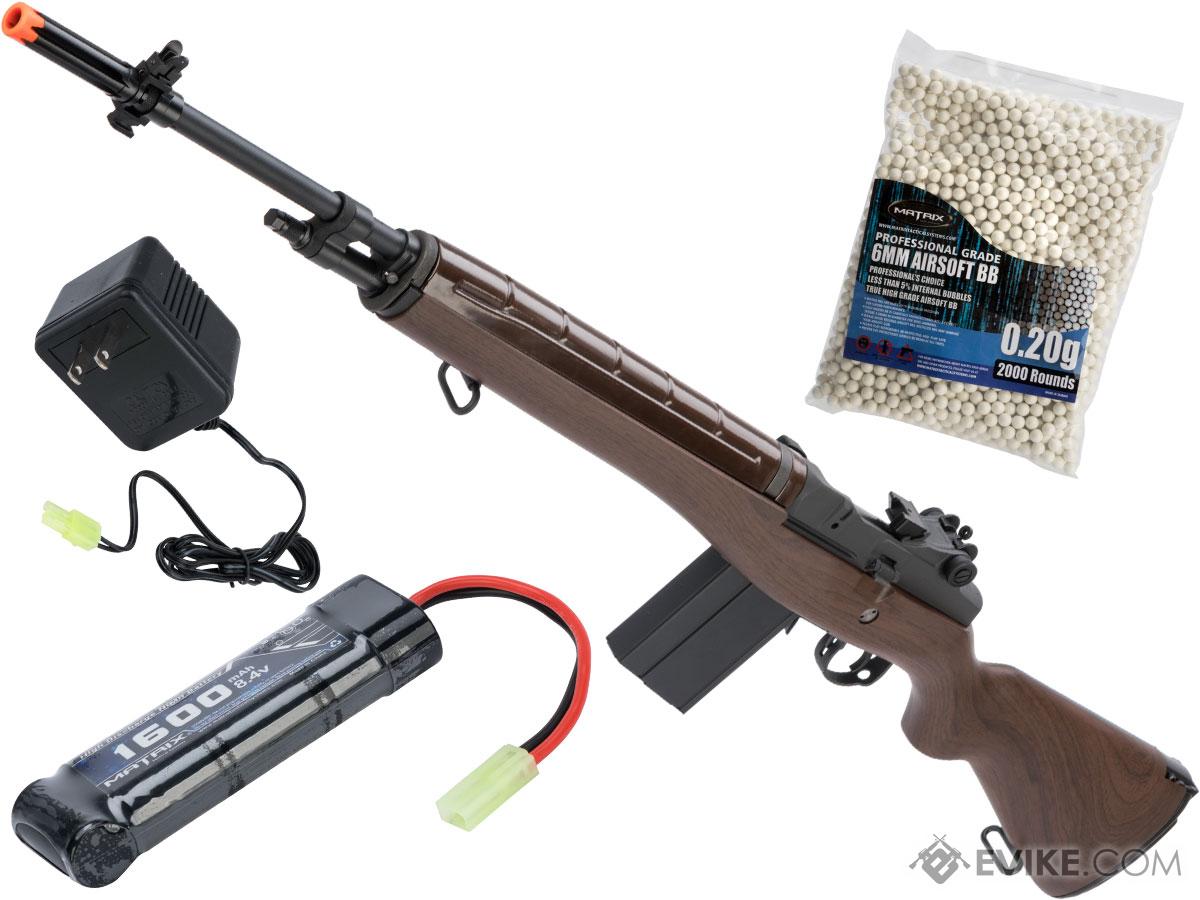 G&G Top Tech M14 Veteran Version w/ Real Wood Stock Airsoft AEG Rifle (Package: Add 8.4v 1600mAh Battery + Charger + BBs)
