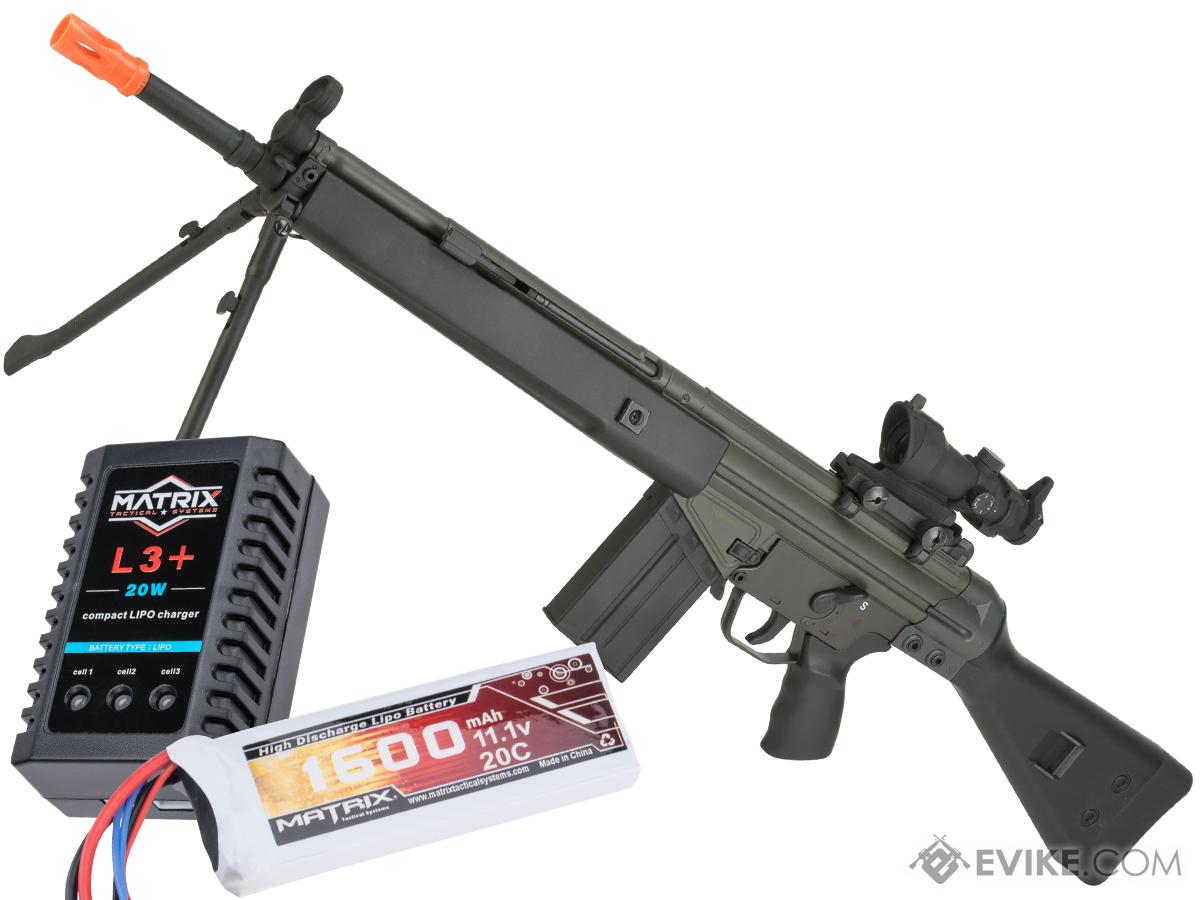 JG T3-K1 Full Size Lipo Ready Airsoft AEG Rifle (Package: Add 7.4v 1600mAh LiPo Battery + Smart Charger)