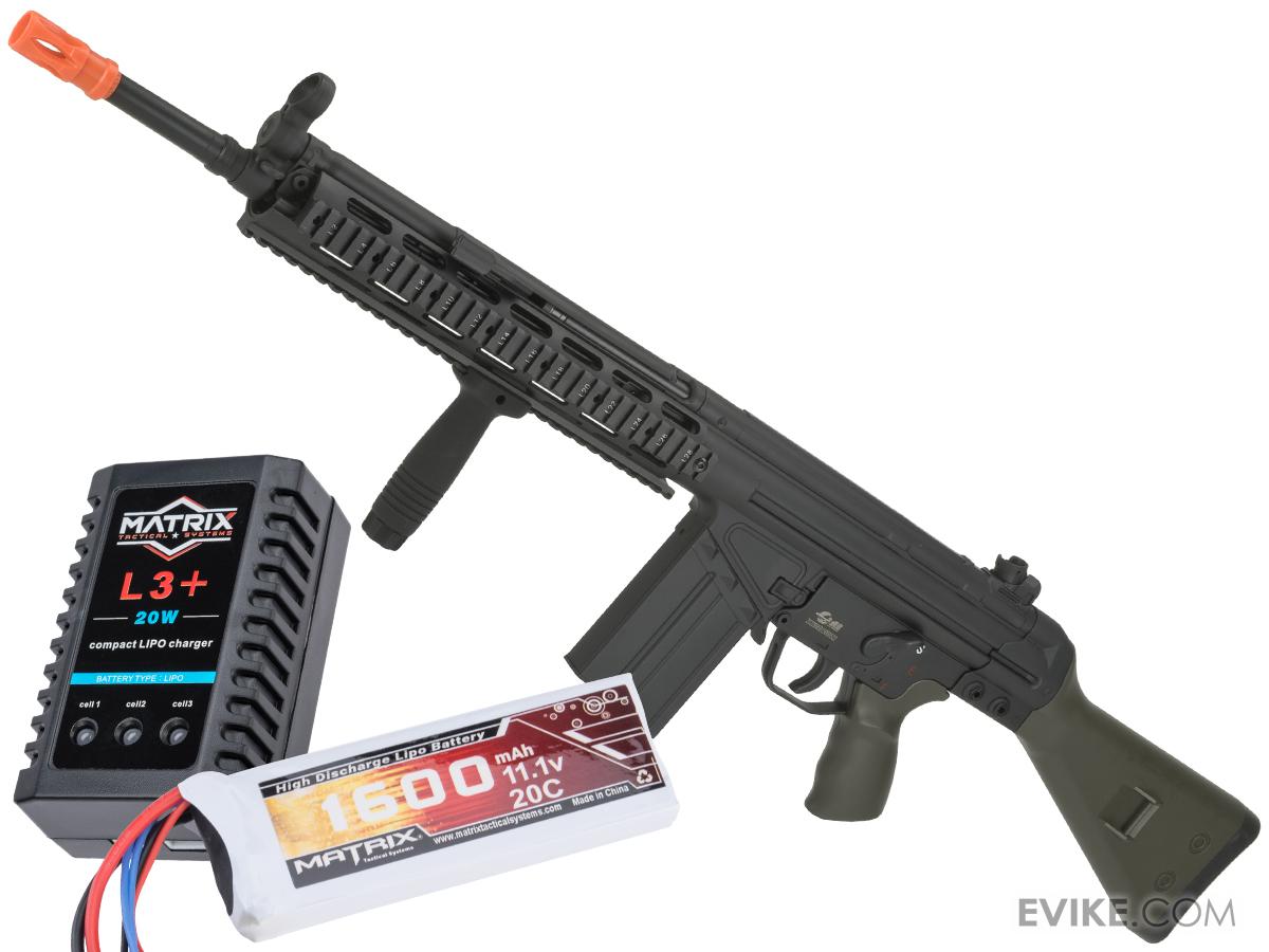 JG G3 RAS Full Size Airsoft AEG Rifle (Package: OD Green / Add 11.1v 1600mAh LiPo Battery + Smart Charger)