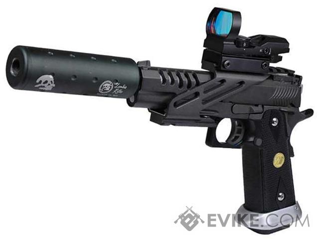 WE-Tech CQB Master Alpha Hi-CAPA Gas Blowback Pistol w/ Two Mags (Package: Add Red Dot Optic + Mock Suppressor)