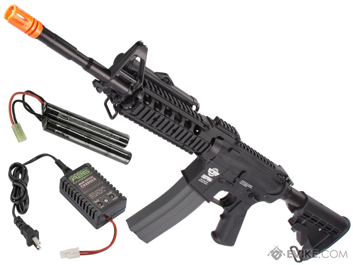 Evike Custom Class I G&G M4 Airsoft AEG Rifle - RASII Black (Package: Add 9.6 Butterfly Battery + Smart Charger)
