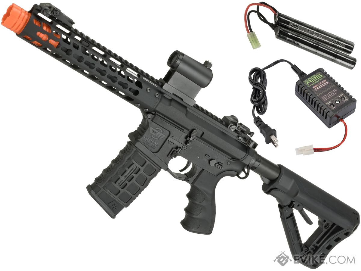 G&G CM16 Wild Hog Polymer Airsoft AEG Rifle with 9 Keymod Rail - Black (Package: Add 9.6 Butterfly Battery + Smart Charger)