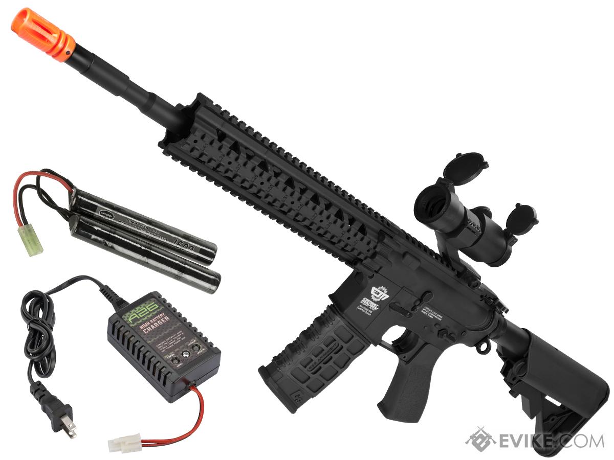G&G CM16 R8-L Airsoft AEG Rifle Combo Package w/ Scope (Package: Black / Add 9.6 Butterfly Battery + Smart Charger)