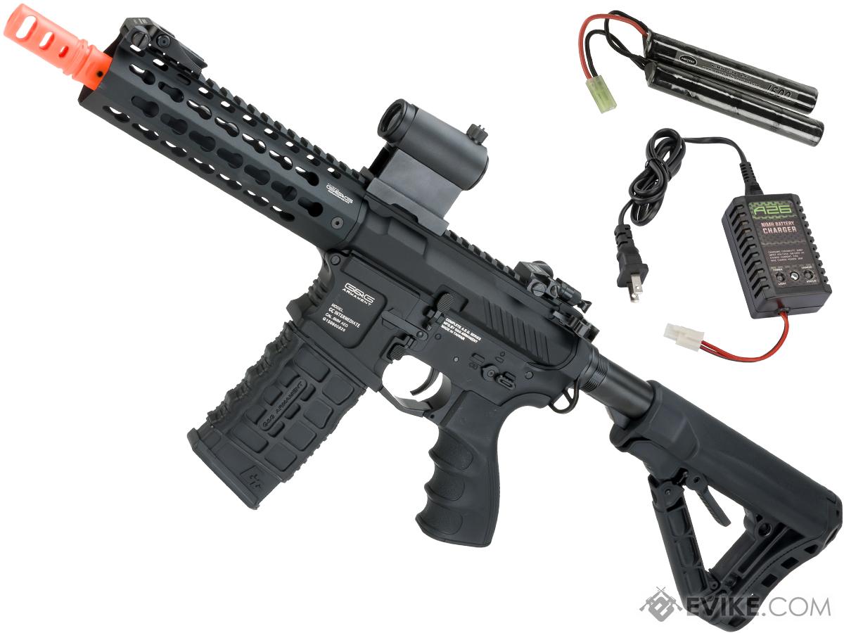 G&G Combat Machine CM16 SR-CQB Airsoft M4 AEG Rifle with Keymod Rail - 7 (Package: Add 9.6 Butterfly Battery + Smart Charger)