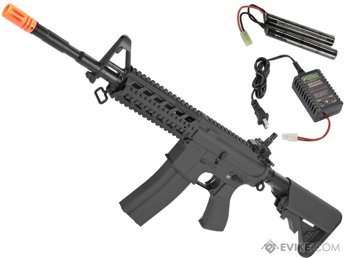 G&G Custom Full Metal M4 Commando Raider Airsoft AEG Rifle w/ Crane Stock (Package: Black / Add 9.6 Butterfly Battery + Smart Charger)