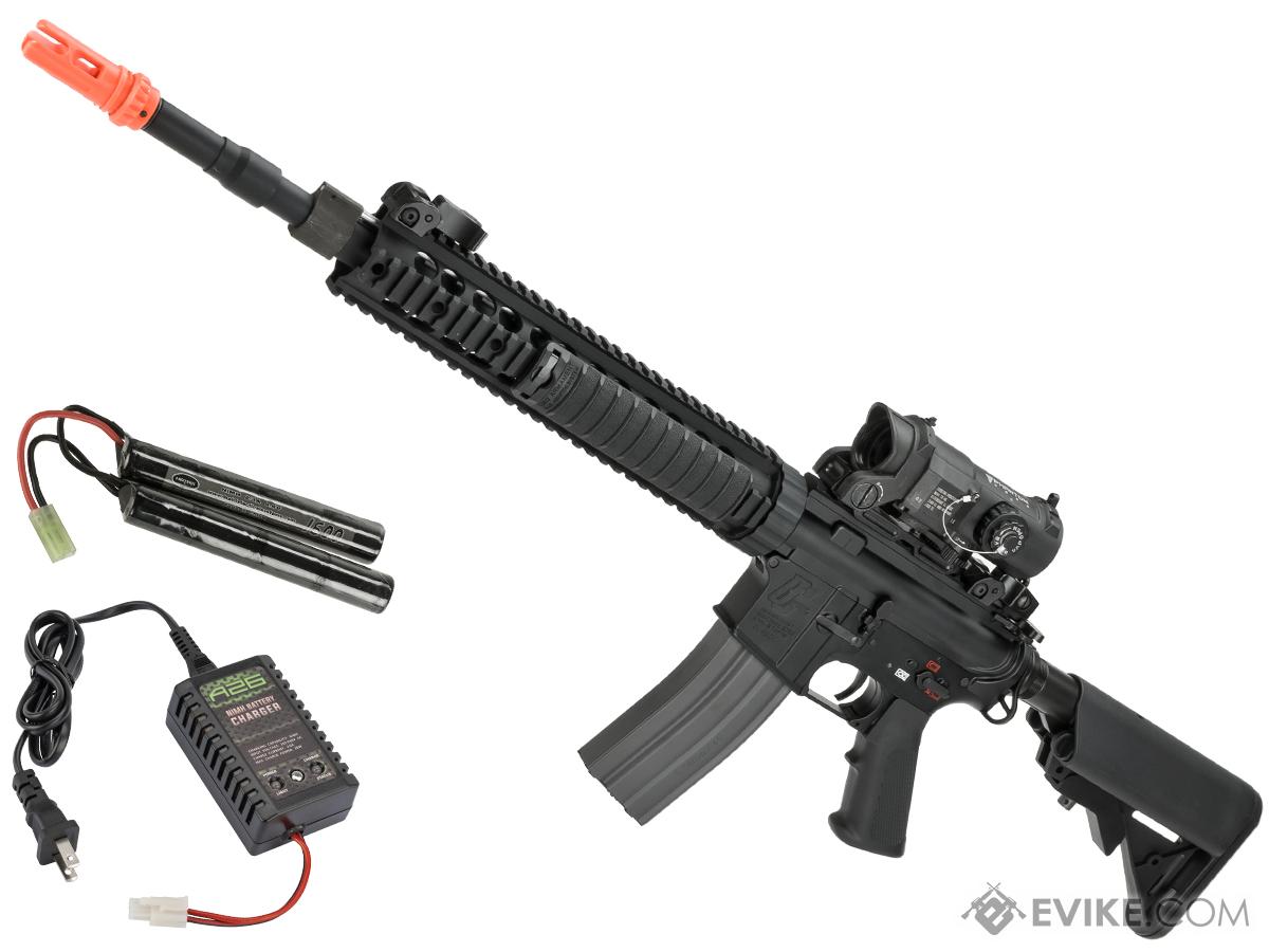 G&G Full Metal GC12 SPR / DMR Airsoft AEG Rifle - Black (Package: Add 9.6 Butterfly Battery + Smart Charger)