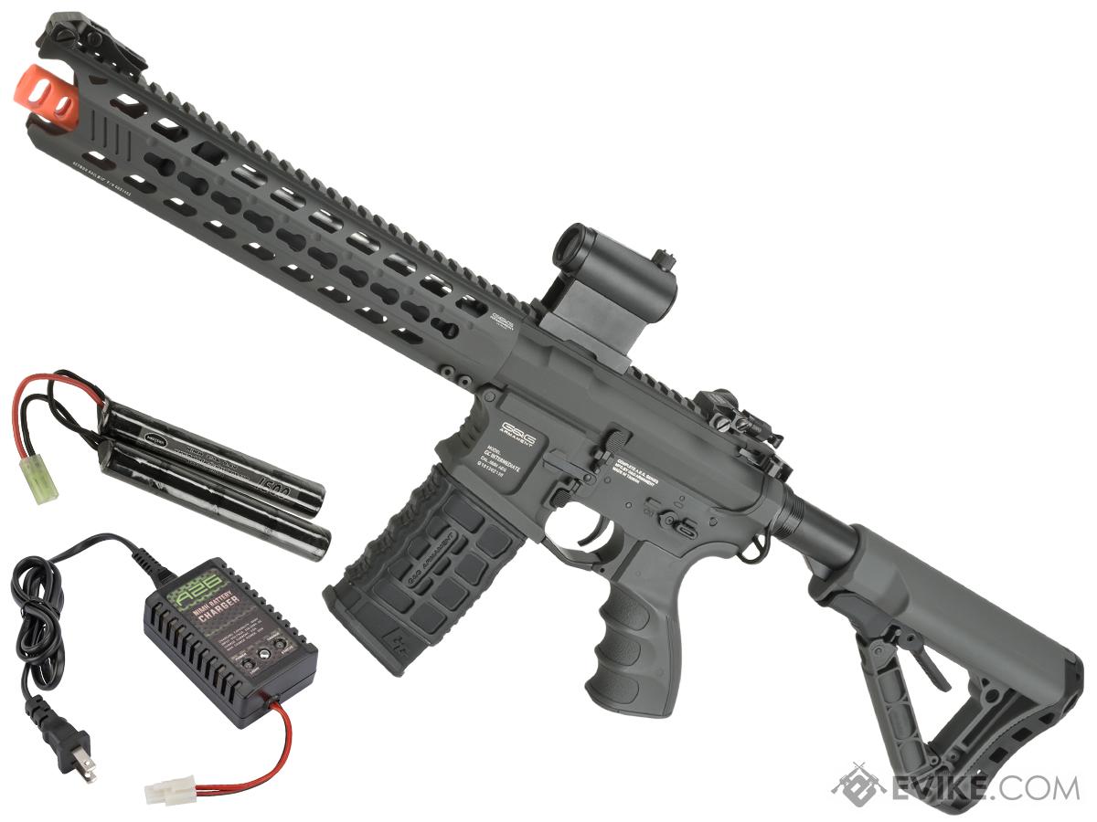 G&G GC16 Predator M4 Airsoft AEG Rifle with Keymod Rail (Package: Battleship Grey / Add 9.6 Butterfly Battery + Smart Charger)