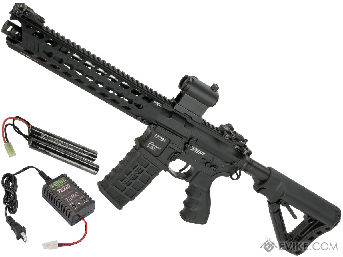 G&G GC16 Predator M4 Airsoft AEG Rifle with Keymod Rail (Package: Black / Add 9.6 Butterfly Battery + Smart Charger)