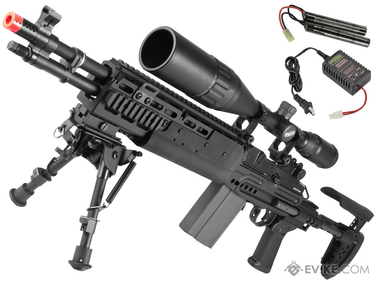 G&G Top Tech M14 EBR Full Metal Full Size Airsoft AEG Rifle - Short Version (Package: Add 9.6 Butterfly Battery + Smart Charger)