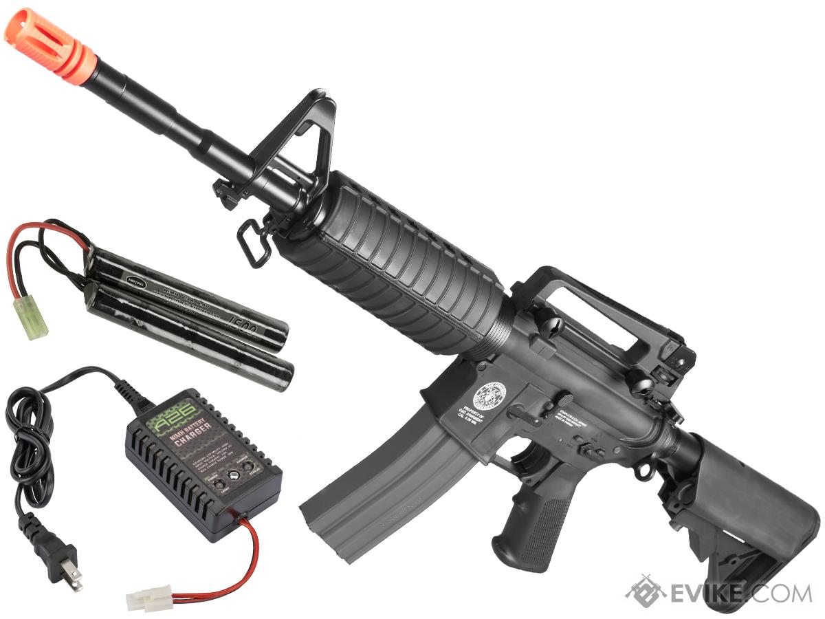 Evike.com Special Edition G&G Crane Stock CM16 Carbine Airsoft AEG Rifle (Package: Black / Add 9.6 Butterfly Battery + Smart Charger)
