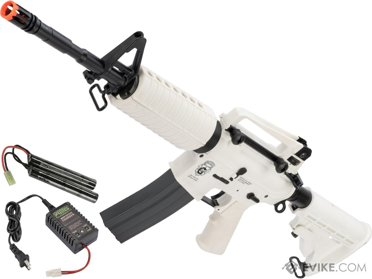 G&G Blowback GR16 Limited Edition Chione Combat Machine Airsoft AEG Rifle - White (Package: Add 9.6 Butterfly Battery + Smart Charger)