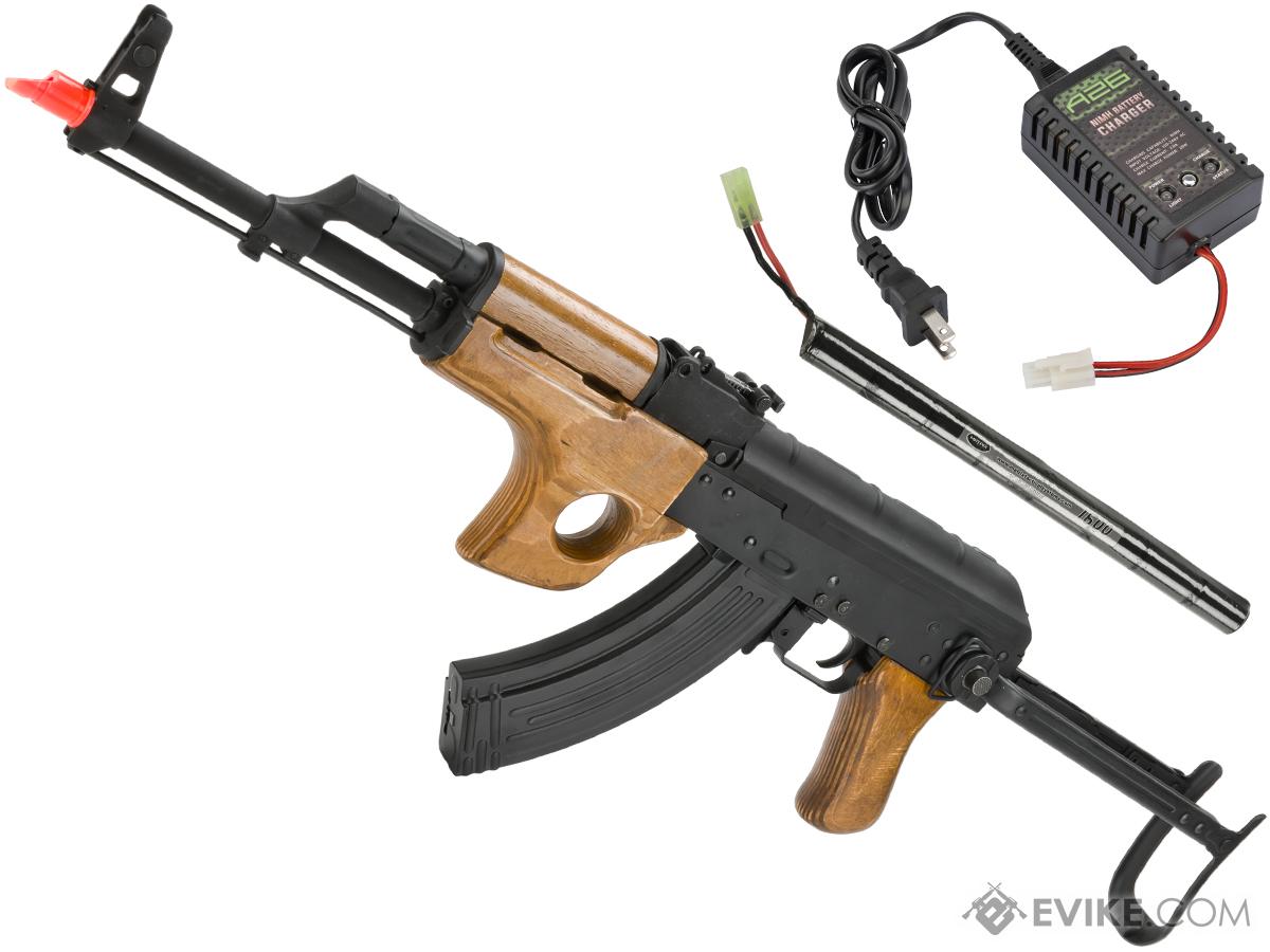 CYMA Standard CM048 AK Airsoft AEG Rifle (Model: AKMSU / Add 9.6v NiMH Battery + Charger)