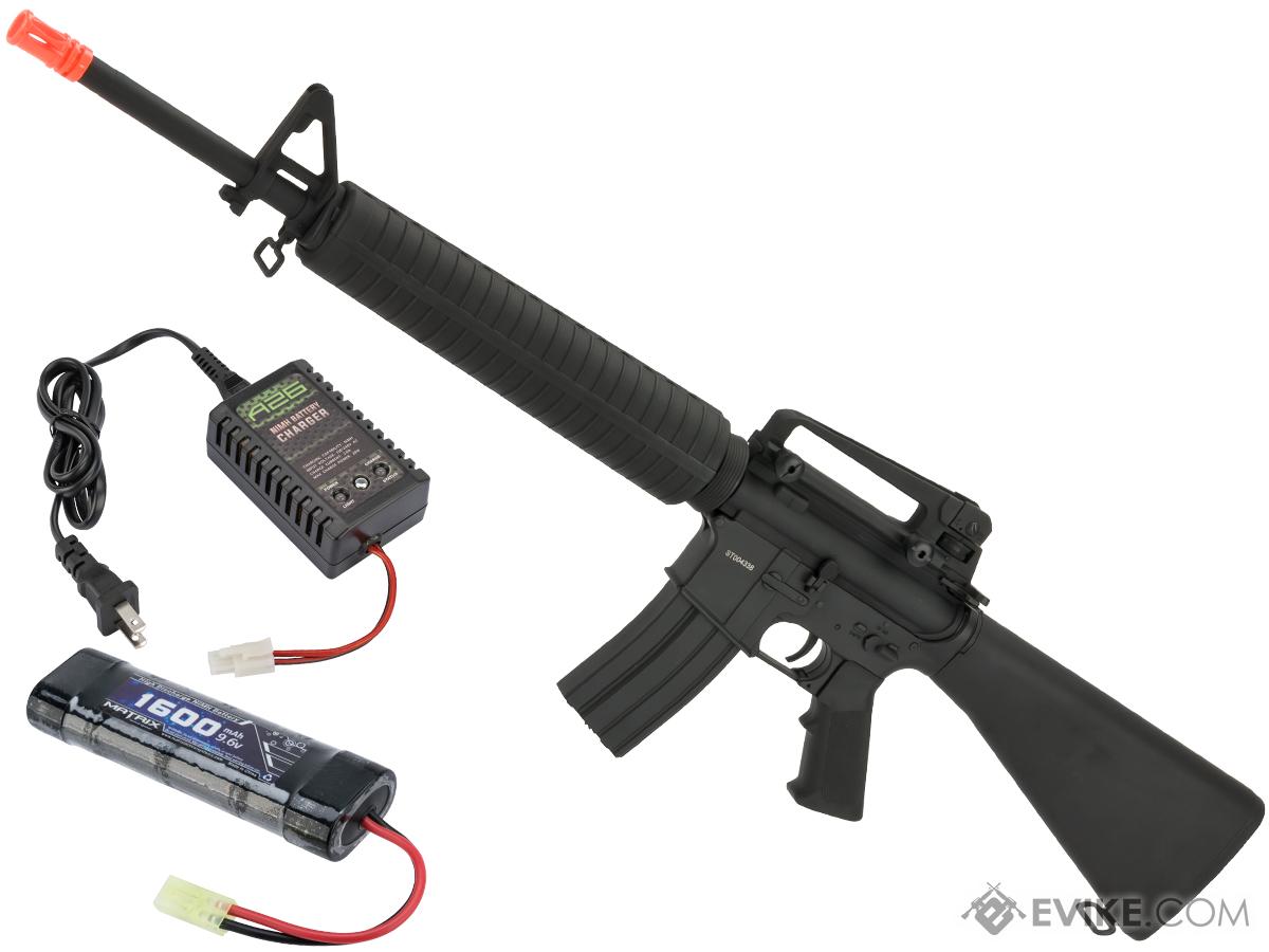 CYMA Sport M16A3 Airsoft AEG Rifle (Package: Add 9.6v NiMH Battery + Charger)
