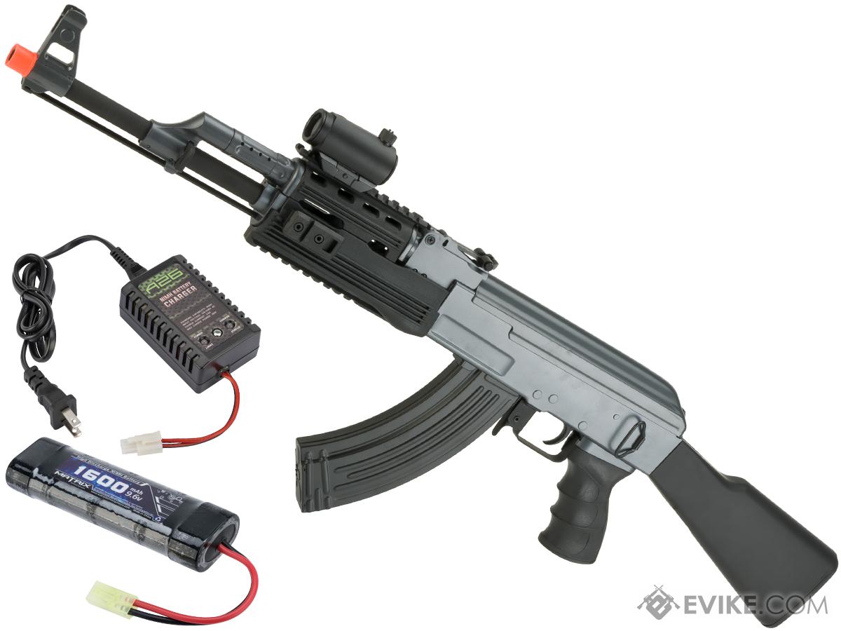 CYMA Sport AK47 Tactical Airsoft AEG Rifle (Model: Full Stock / Add 7.4v LiPo Battery + Charger)