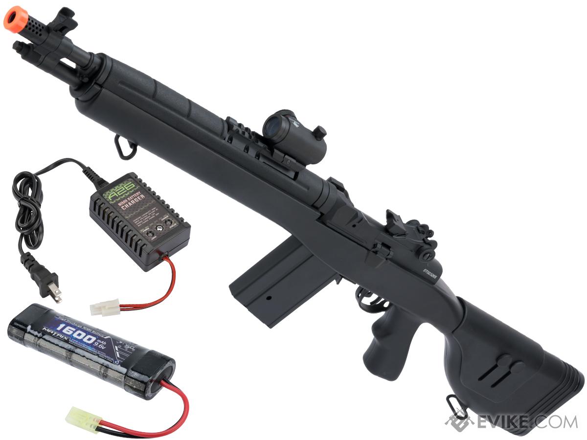 CYMA Sport SOCOM 16 M14 Full Size Airsoft AEG (Package: Black / Standard / Add Red Dot & 9.6v Battery + Charger)