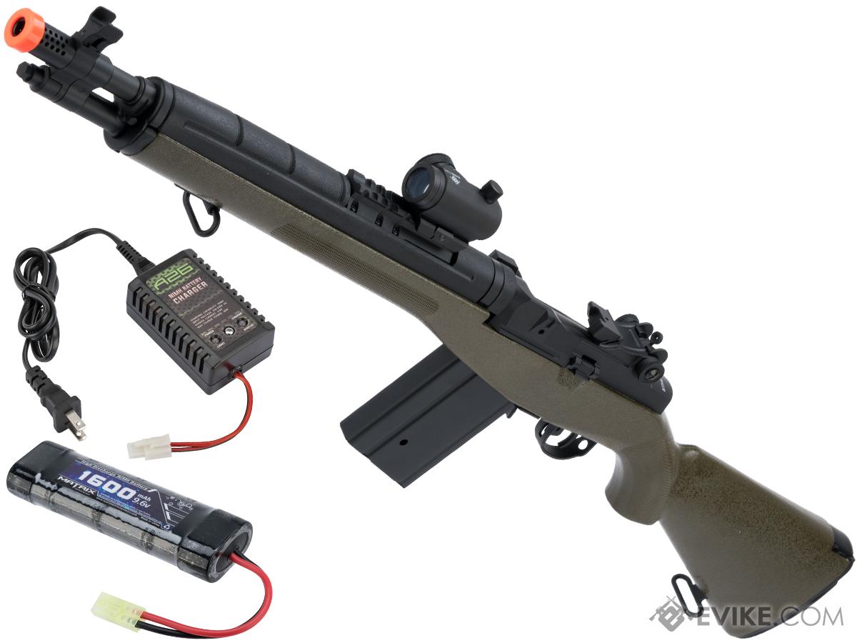 CYMA Sport SOCOM 16 M14 Full Size Airsoft AEG (Package: OD Green / Standard / Add Red Dot & 9.6v Battery + Charger)