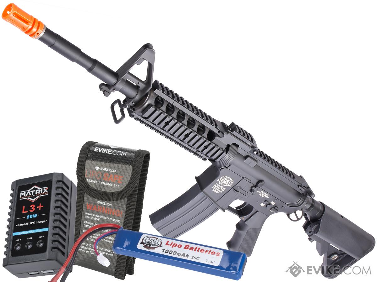 Evike Custom Class I G&P RAS-II M4 Airsoft AEG Rifle (Color: Black / Add Battery + Charger)