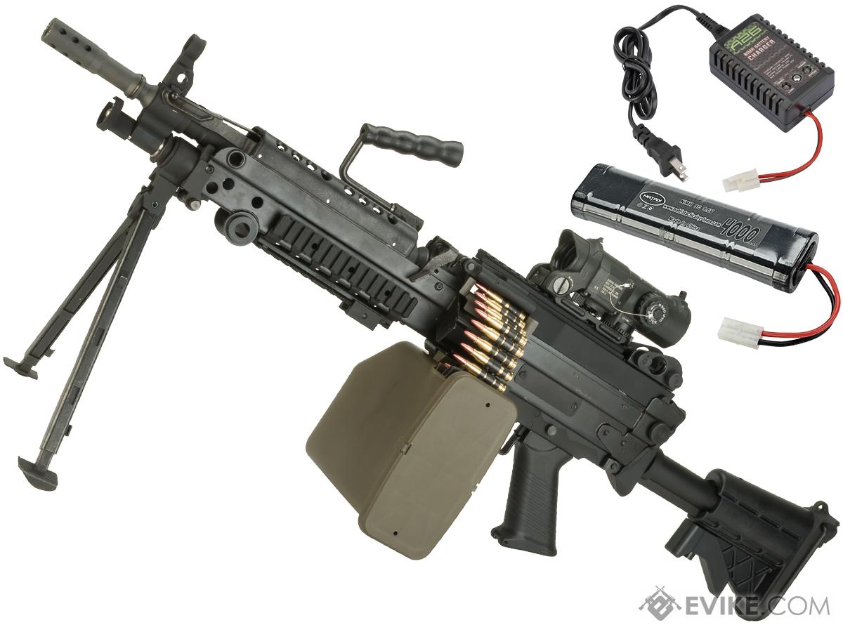 G&P M249 SAW Airsoft AEG Rifle (Model: Ver2 / MK46 / Add Battery + Charger)