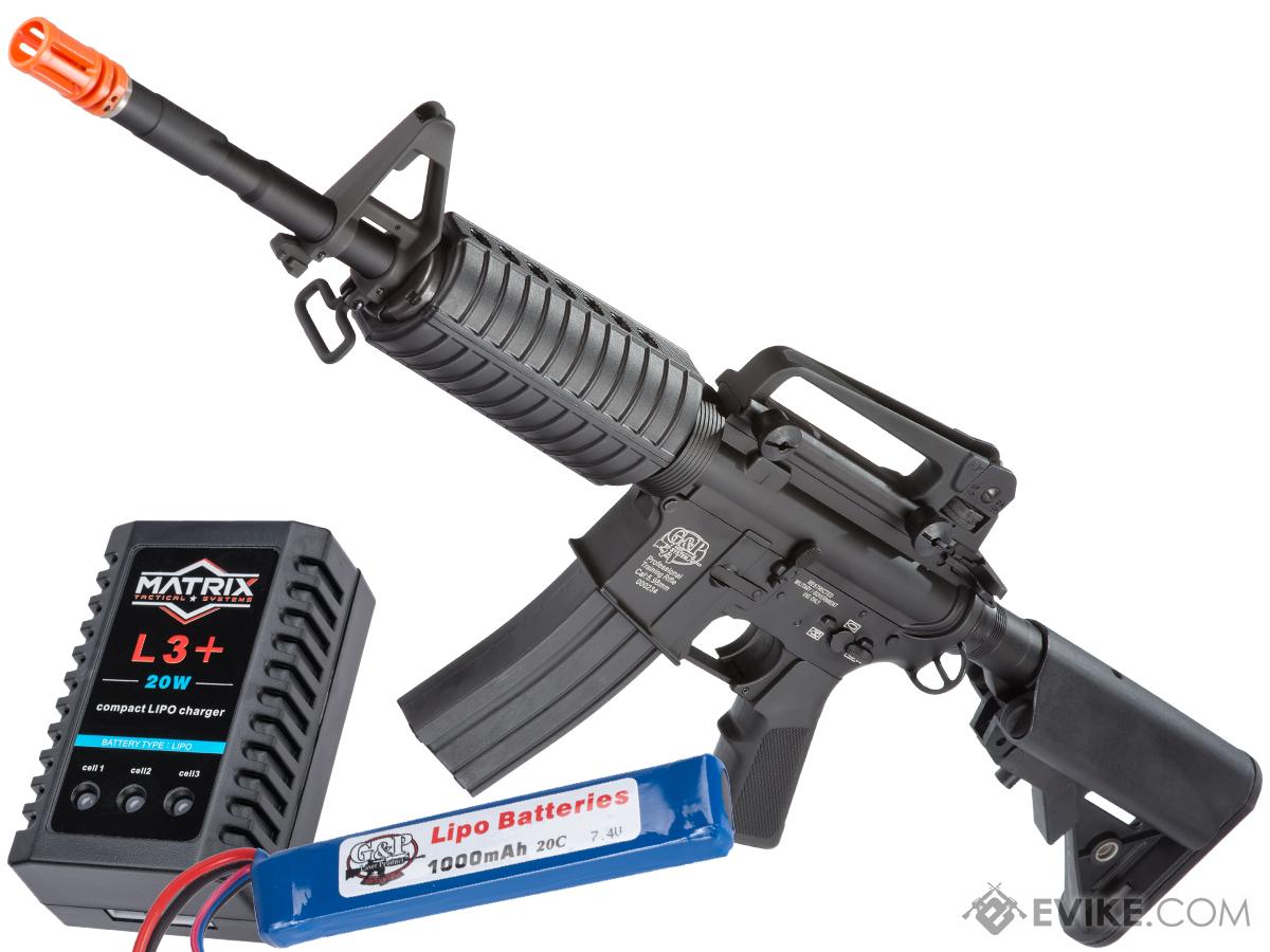 G&P Full Metal Advanced M4 Carbine AEG w/ Crane Stock (Model: Black Add Battery + Charger)