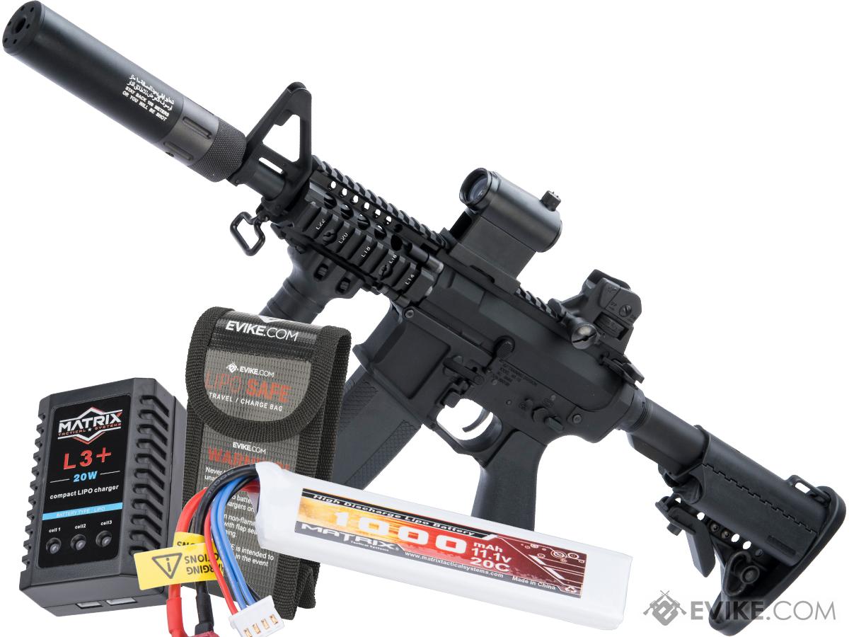 Evike.com G&P Rapid Fire II Airsoft AEG Rifle w/ QD Barrel Extension and i5 Gearbox (Package: Black / G&P + Battery/Charger)