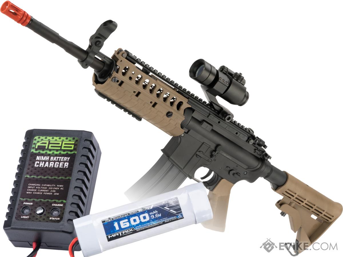 Golden Eagle M4 Tactical-System V.II Full Size Airsoft AEG Rifle (Color: Tan - 9.6v NiMH Battery Package)