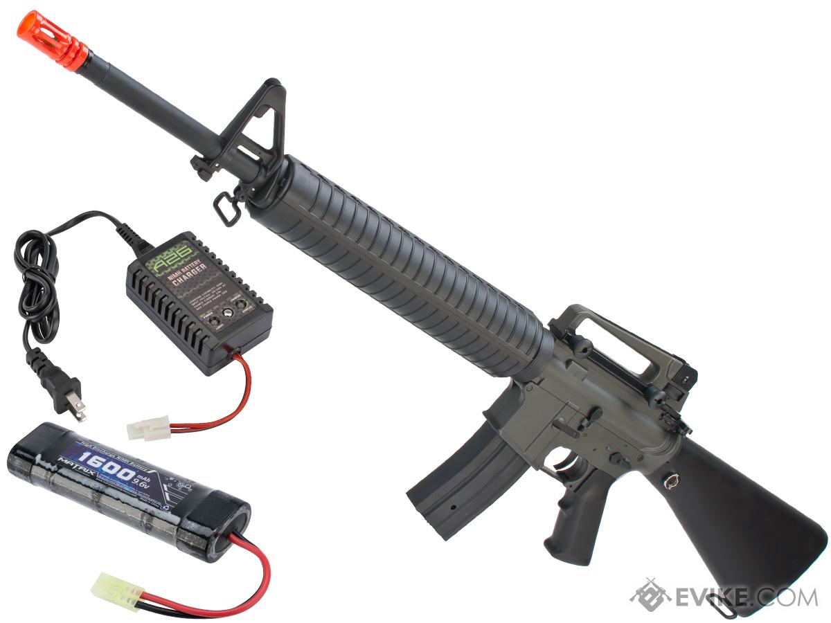 JG Enhanced LiPo Ready M16A3 Airsoft AEG Rifle (Package: Black - 9.6v Battery Package)