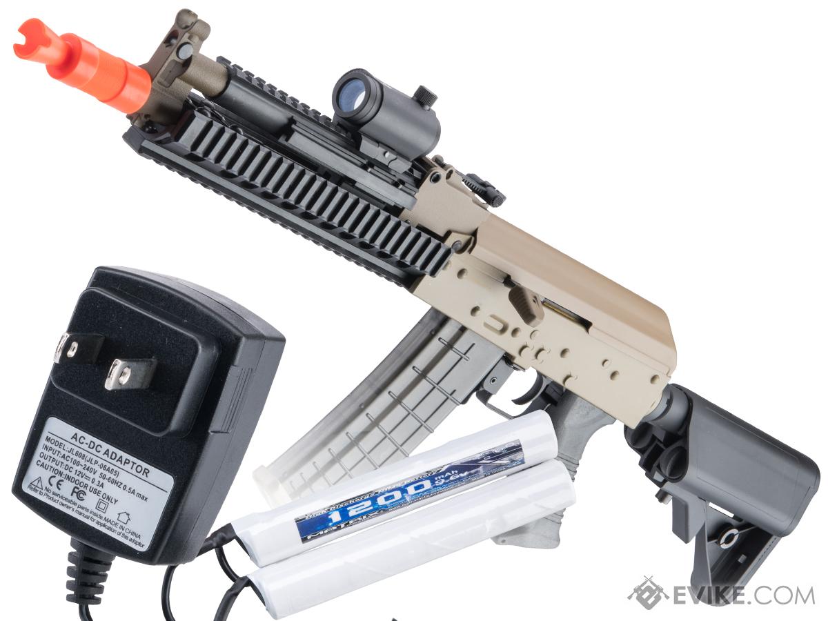 JG AK47 Dynamic Tactical RIS Airsoft AEG w/ Metal Gearbox (Color: Tan - Basic Battery Package)