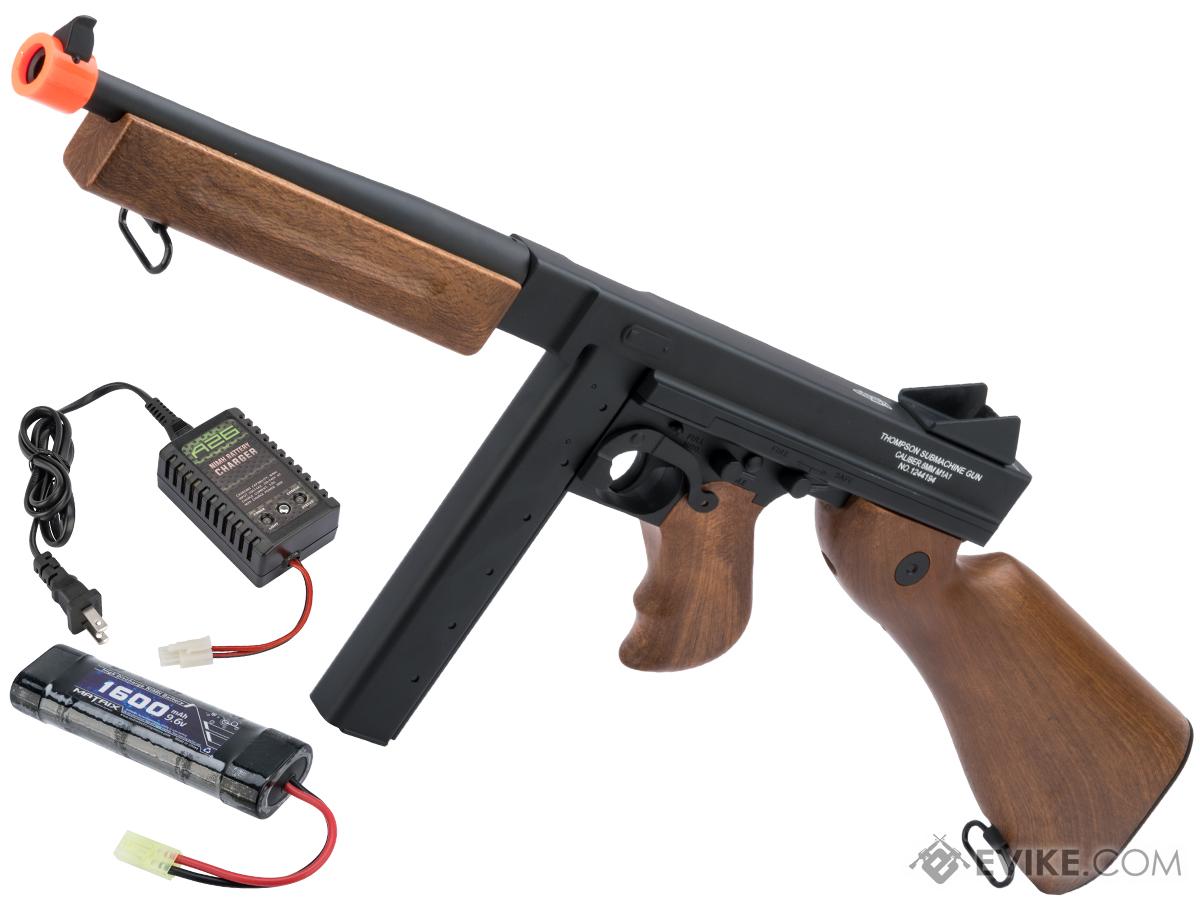 Cybergun Auto Ordnance Licensed Thompson M1A1 Airsoft AEG Rifle w/ Metal Receiver (Package: Add Battery + Charger)