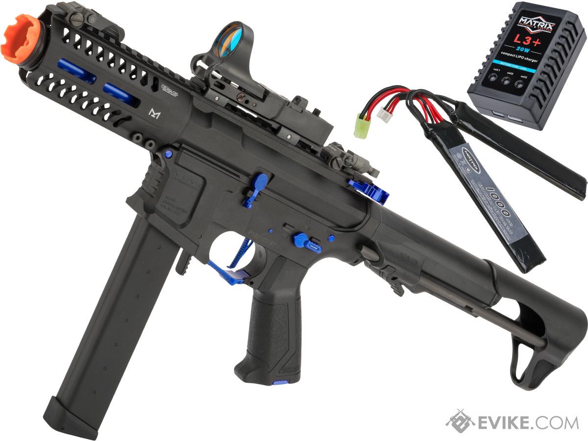 G&G CM16 ARP9 CQB Carbine Airsoft AEG (Package: Black - Sky / Gun + LiPo Battery and Charger)