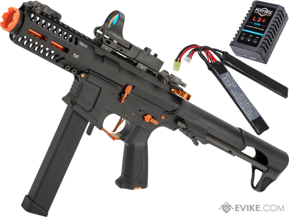 G&G CM16 ARP9 CQB Carbine Airsoft AEG (Package: Black - Amber / Gun + LiPo Battery and Charger)