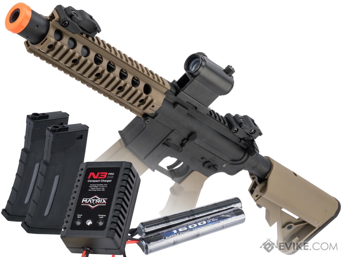 Specna Arms / Rock River Arms Licensed CORE Series M4 AEG (Model: M4 SBR Suppressed / 2-Tone Black & Tan / Go Airsoft Package)