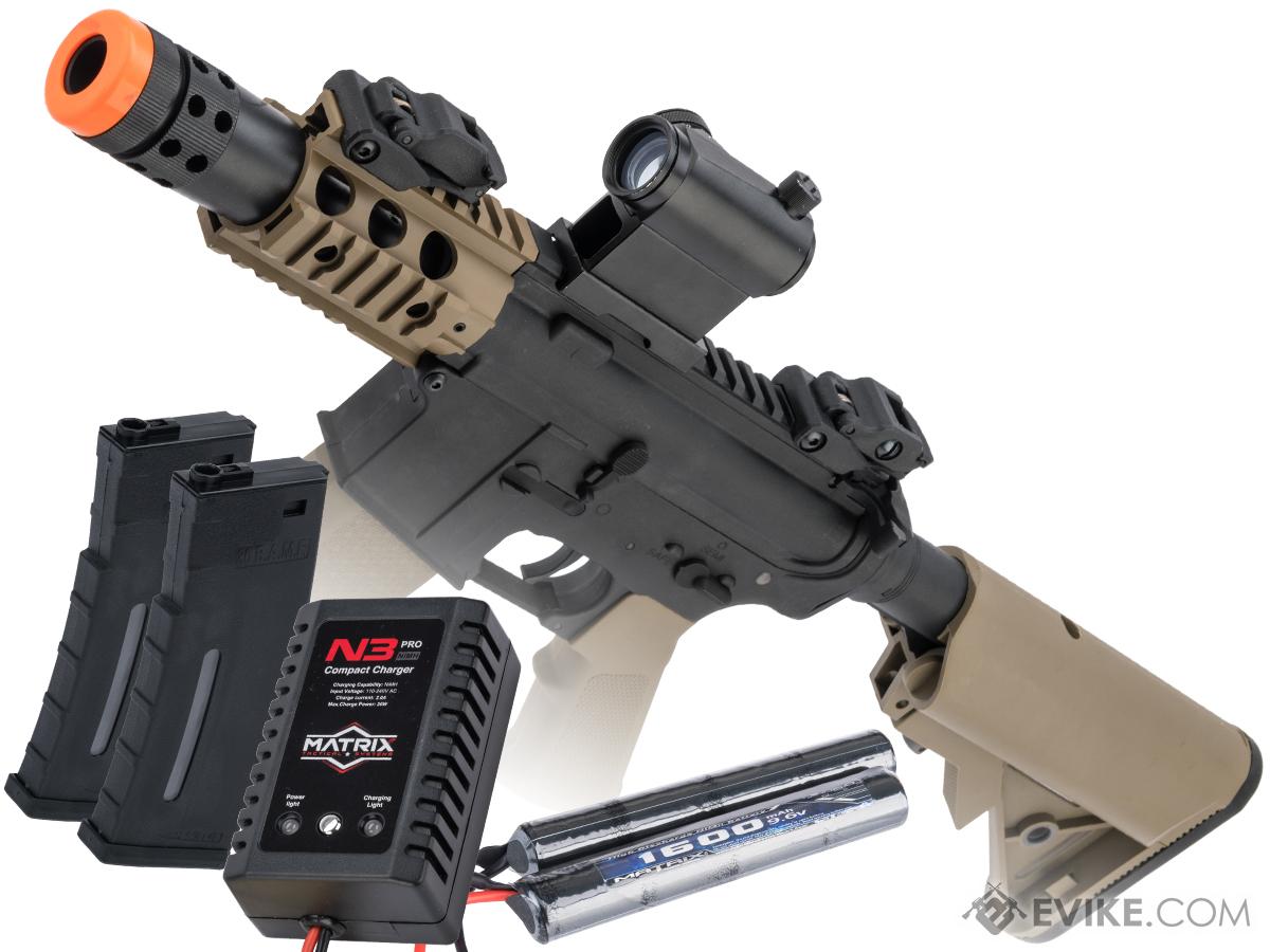 Specna Arms / Rock River Arms Licensed CORE Series M4 AEG (Model: M4 PDW / 2-Tone Black & Tan / Go Airsoft Package)