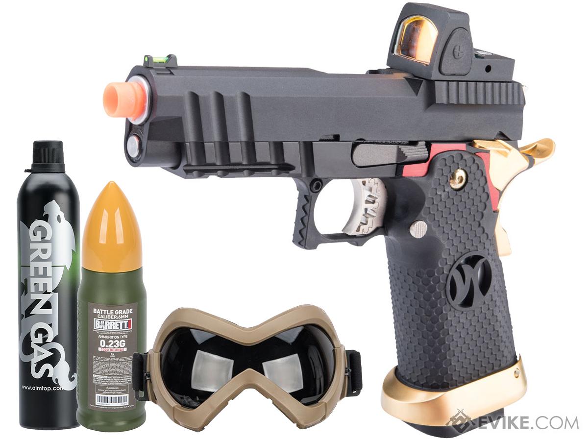 AW Custom HX26 Match King Compact Hi-CAPA Gas Blowback Airsoft Pistol (Color: Red / Starter's Package)