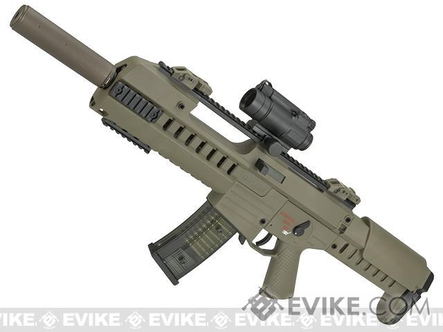 GSG Tactical G14 Carbine Electric Blowback AEG by ARES (Color: Flat Dark Earth / Picatinny / Add Red Dot + Suppressor)