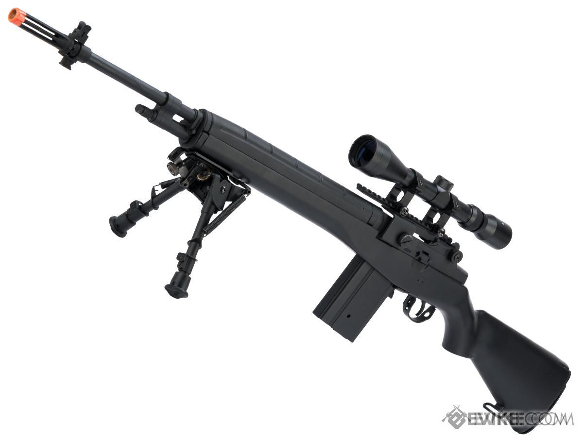 AGM MP008 M14 Airsoft AEG Battle Rifle w/ Scope Mount (Color: Black / Add Bipod)