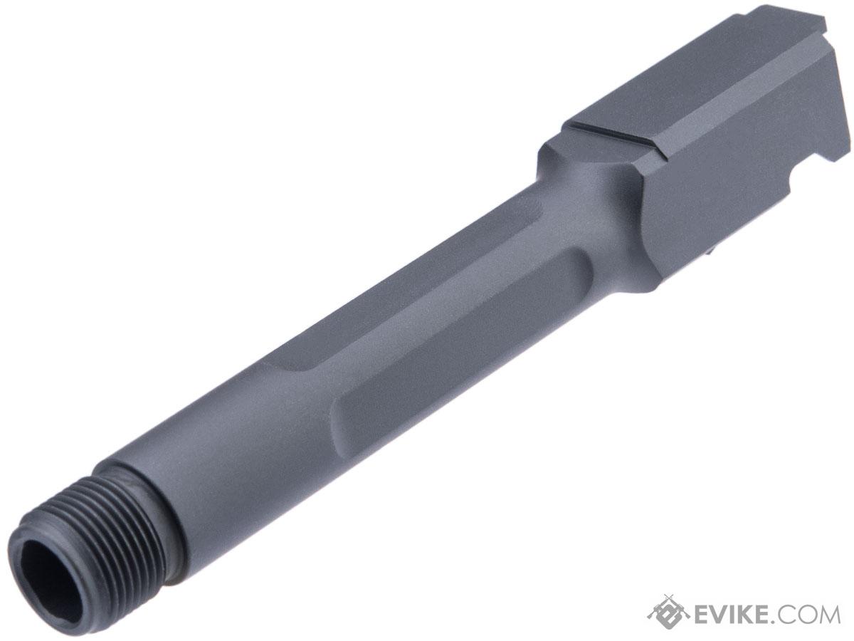 Pro-Arms CNC Aluminum Threaded Outer Barrel for Elite Force GLOCK 19X GBB Pistols (Color: Black / Box Fluted)