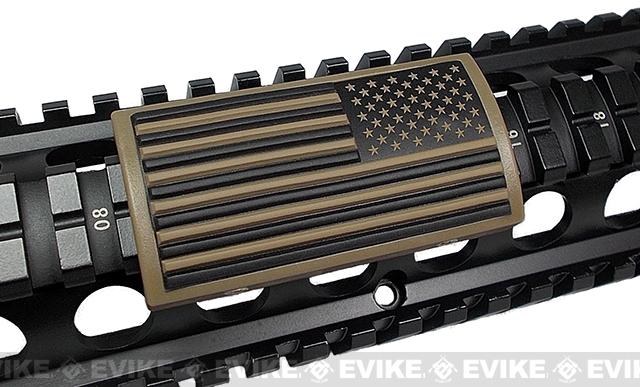 Custom Gun Rails Large PVC Rail Cover (Type: U.S. Flag Tan / Stars Right / 20mm Picatinny Rail Version)
