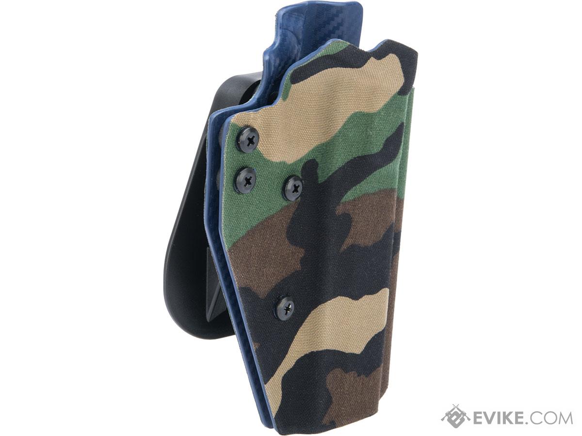 QVO Tactical Secondary OWB Kydex Holster for EMG STI / TTI JW3 2011 Combat Master Series (Color: Woodland)