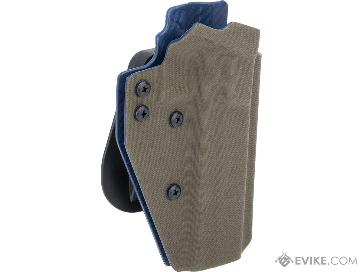QVO Tactical Secondary OWB Kydex Holster for EMG STI / TTI JW3 2011 Combat Master Series (Color: Ranger Green)