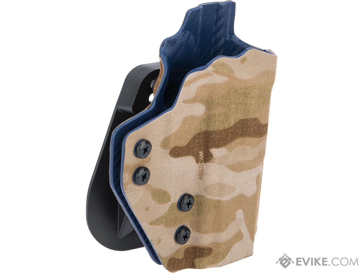 QVO Tactical Secondary OWB Kydex Holster for EMG Archon Type B Series (Color: Multicam Arid)