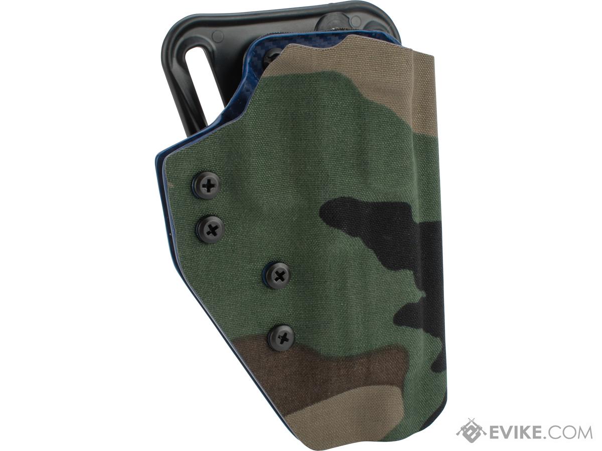 QVO Tactical Secondary OWB Kydex Holster for EMG SAI BLU Series (Color: Woodland)
