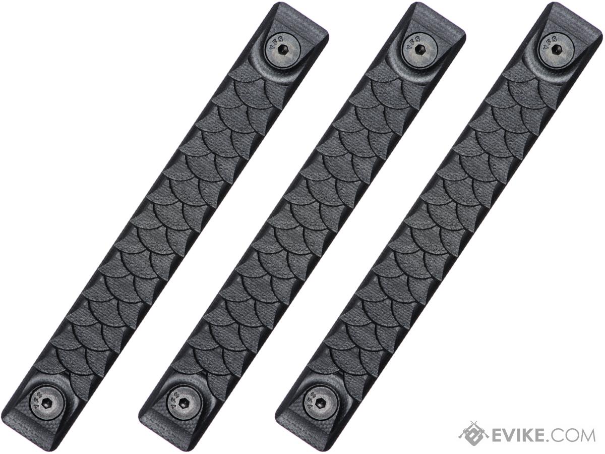 RailScales HTP Dragon Scales for KeyMod and M-LOK Handguards (Model: Black / KeyMod / 3 Pack / 5 Slot)