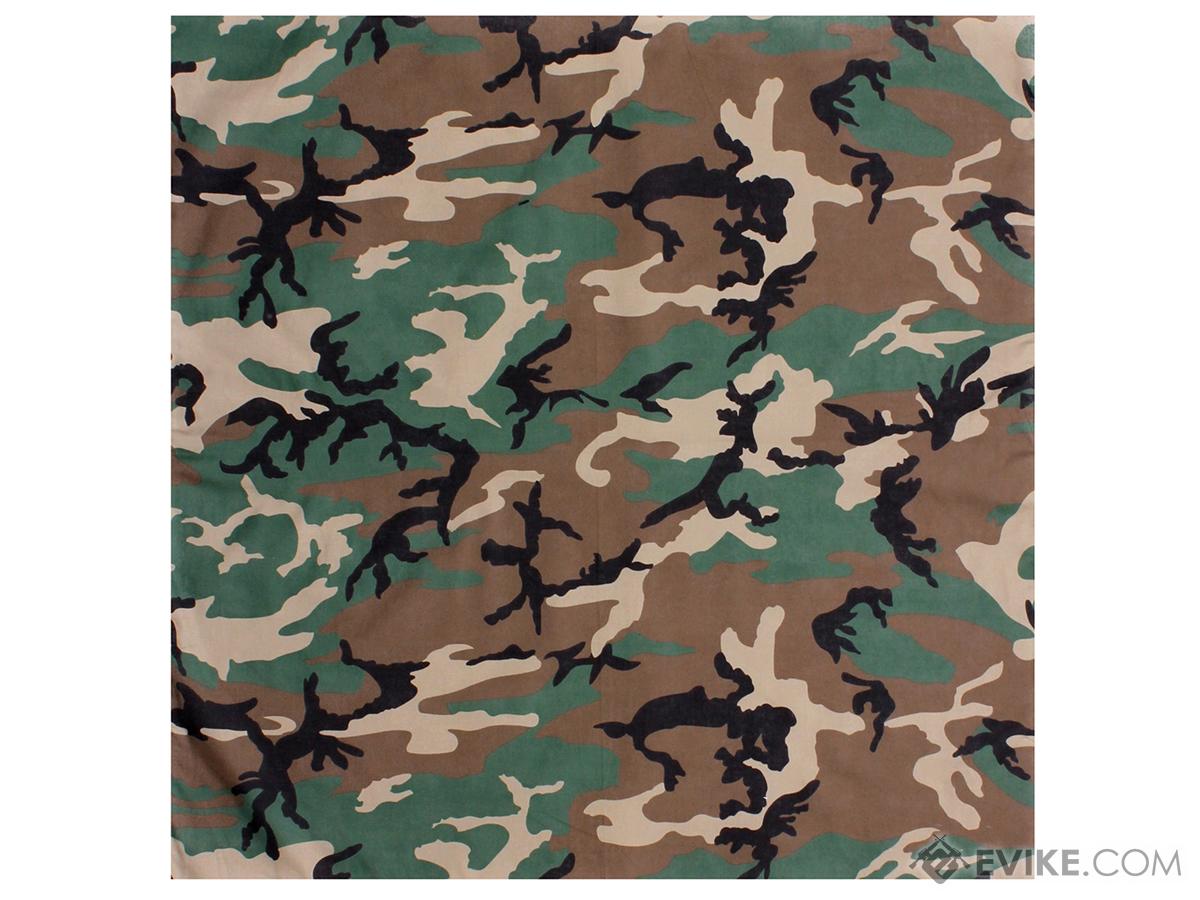 Rothco Military Tactical Combat Bandana (Color: Woodland Camo)