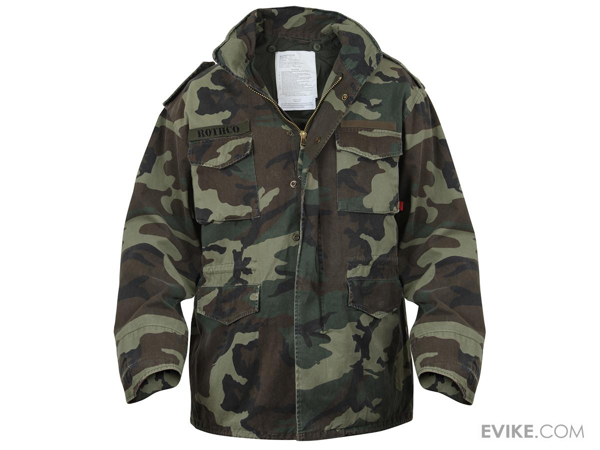 Rothco Vintage M65 Field Jackets (Color Woodland Camo / Large