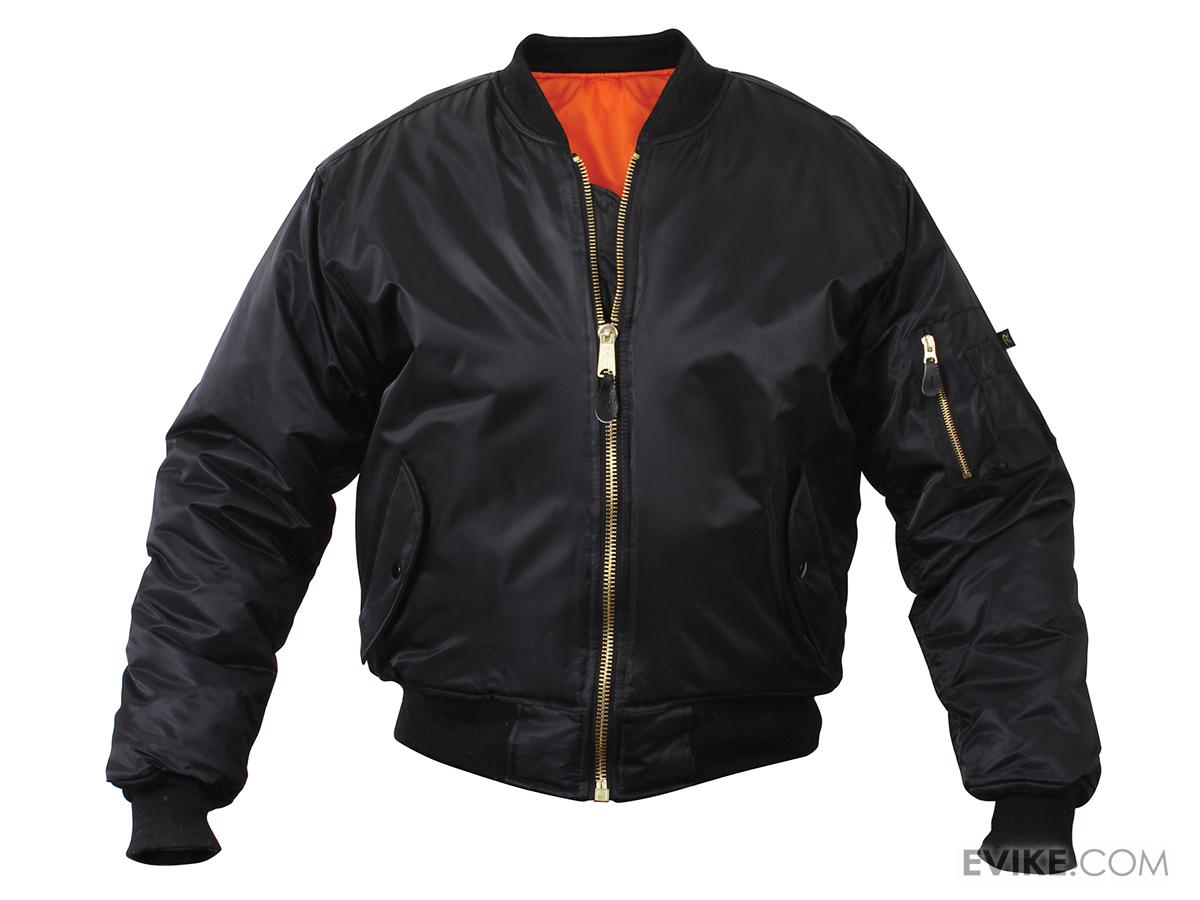 Rothco MA-1 Bomber Flight Jacket (Color: Black  / Medium)