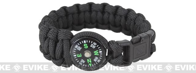 Rothco Paracord Compass Bracelet - Black / 7