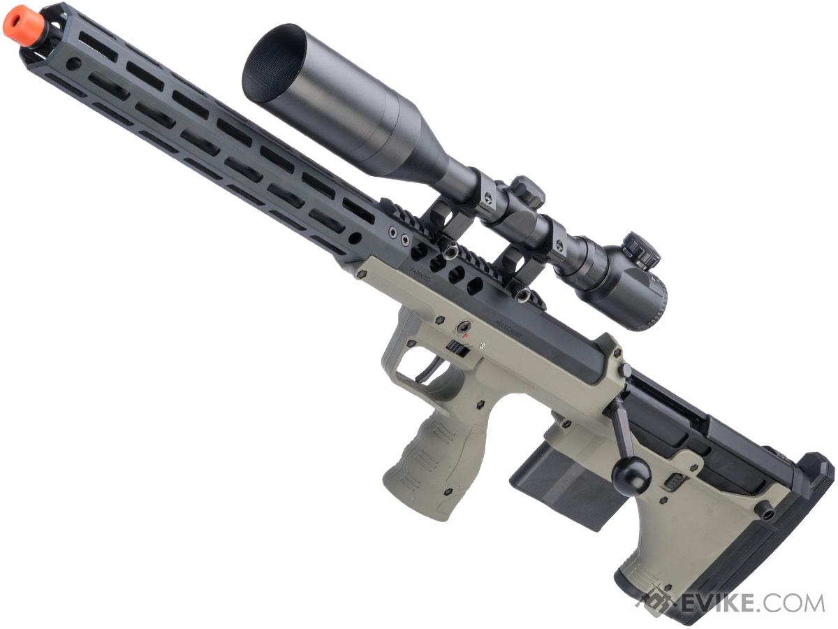 Desert Tech SRS-A2 22 Covert Pull Bolt Action Bullpup Sniper Rifle by Silverback Airsoft (Color: OD Green / Left-Handed)