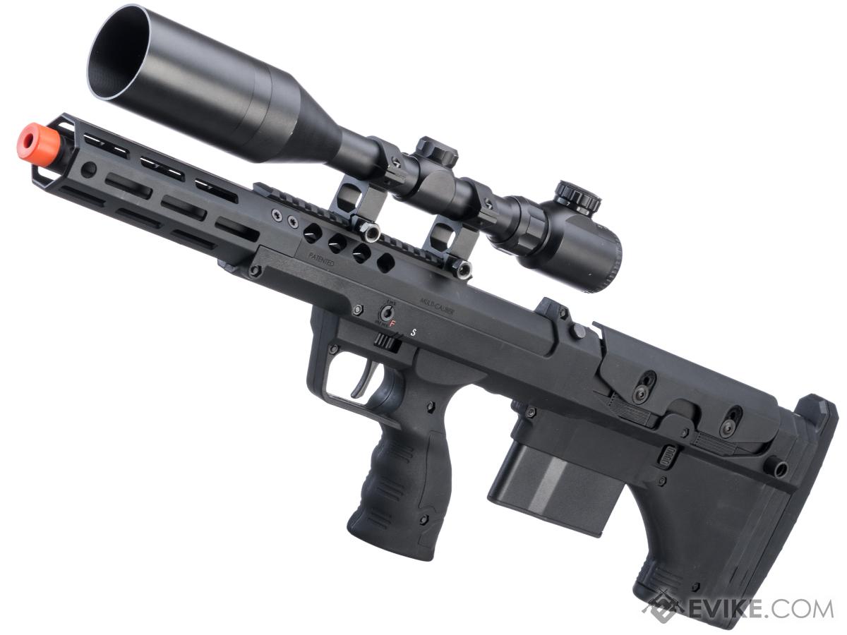 Desert Tech SRS-A2 16 Covert Pull Bolt Action Bullpup Sniper Rifle by Silverback Airsoft (Color: Black / Right-Handed)