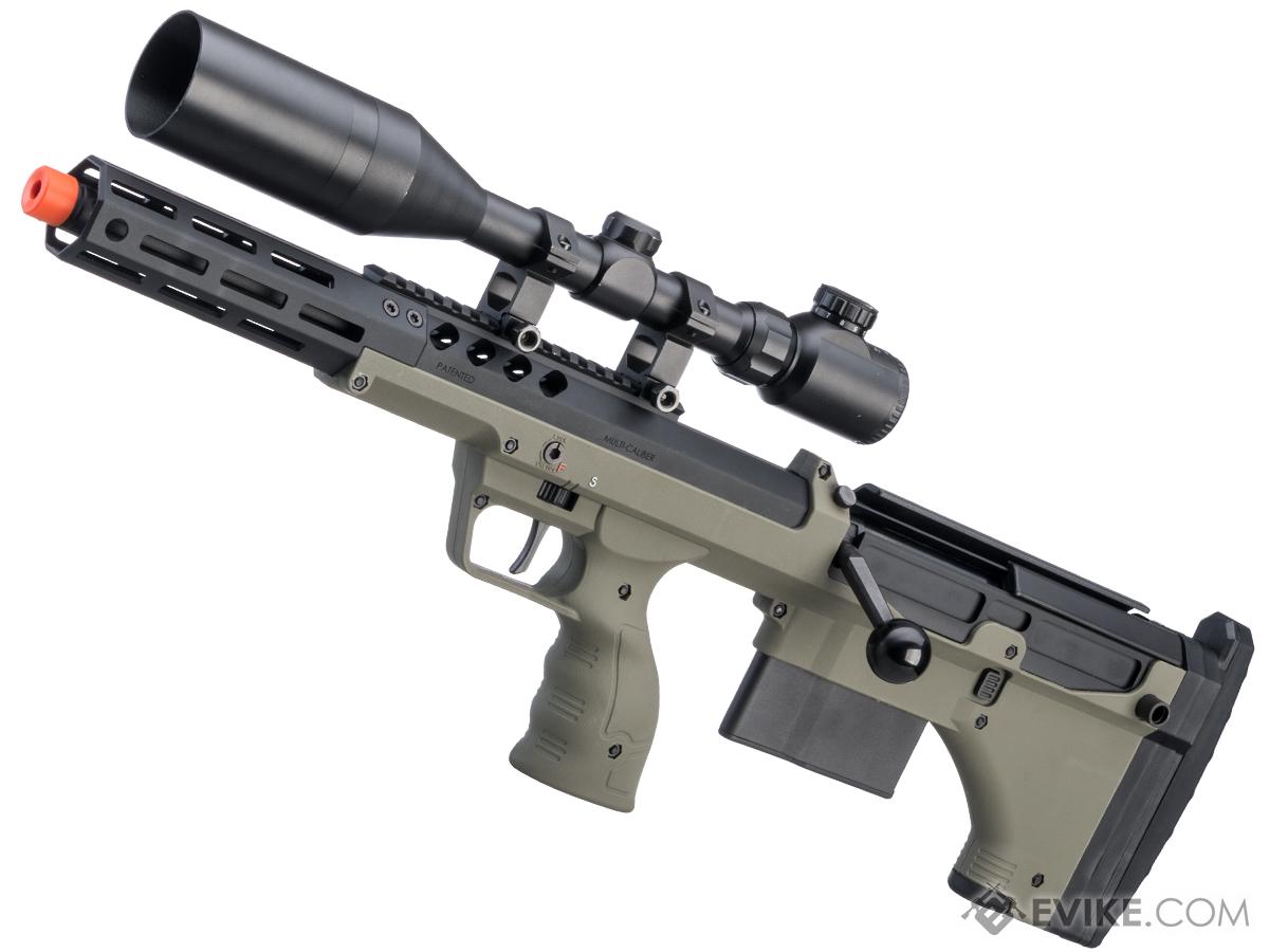 Desert Tech SRS-A2 16 Covert Pull Bolt Action Bullpup Sniper Rifle by Silverback Airsoft (Color: OD Green / Left-Handed)