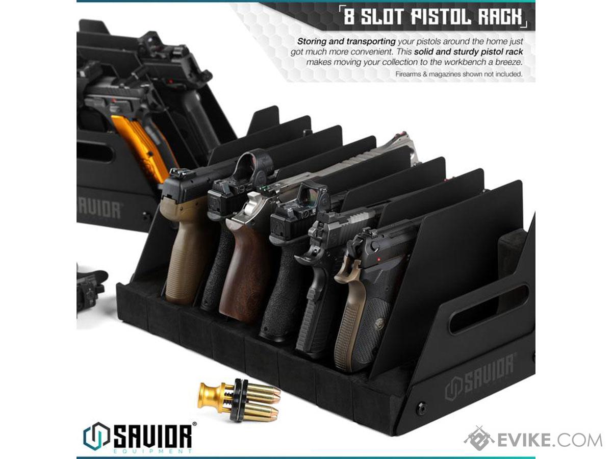 Savior Equipment Pistol Storage Gun Rack (Model: 8 Slot / Obsidian
